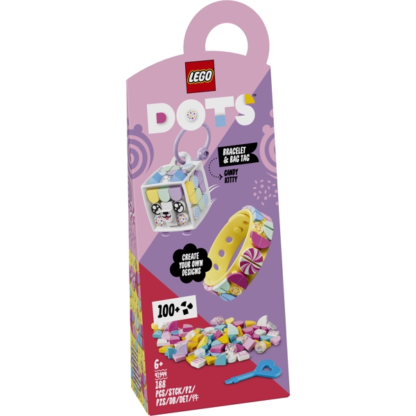 LEGO Dots Sukkerkat  -  armbånd og taskevedhæng - 41944 - LEGO DOTS