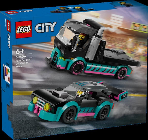 LEGO City Racerbil og biltransporter - 60406 - LEGO City