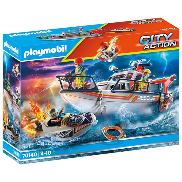 Playmobil City Action Skibsredning: Slukningsudstyr med redningsbåd - PLAYMOBIL City Action