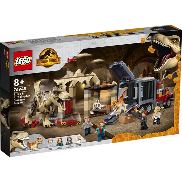 LEGO Jurassic World T. rex og atrociraptor på dinosaurflugt - 76948 - LEGO Jurassic World