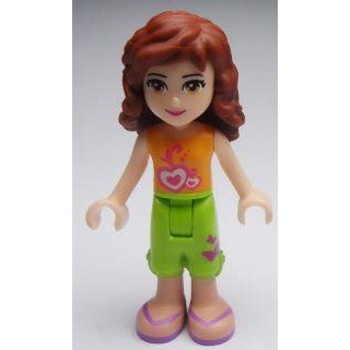 LEGO Friends Olivia, Lime Cropped Trousers, Orange Top