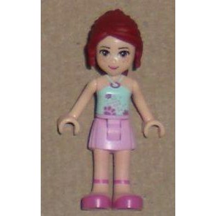 Image of Mia, Bright Pink Skirt, Light Aqua Halter Neck Top (Friends 022)