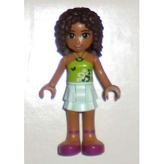 Image of Andrea, Light Aqua Layered Skirt, Lime Halter Neck Top (Friends 024)