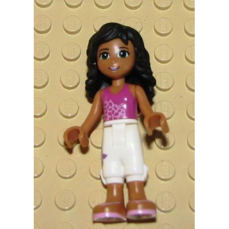 LEGO Friends Ella, White Cropped Trousers, Magenta Top