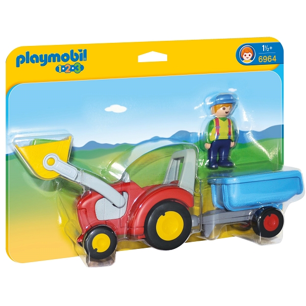 Image of Landmand med traktor og anhænger - PL6964 - PLAYMOBIL 1.2.3 (PL6964)