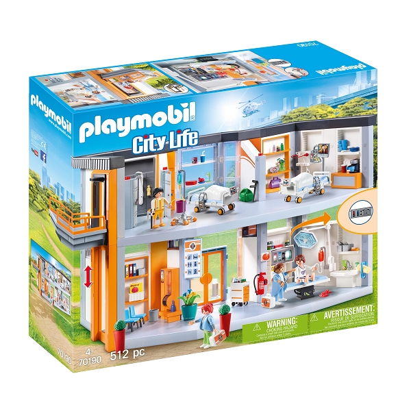 Playmobil City Life Stort sygehus med møbler - PL70190 - PLAYMOBIL City Life