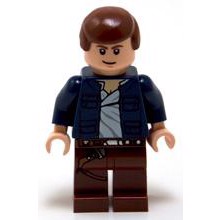 LEGO Star Wars Han Solo, rødbrune ben med hylstermønster, åben jakke