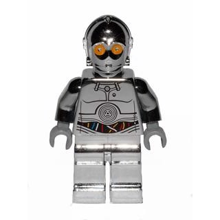 LEGO Star Wars TC-14 Protocol Droid - Chrome Silver with Blue, Red and White Wires Pattern