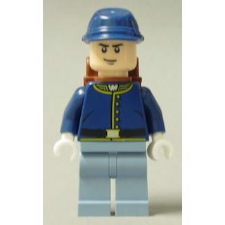 LEGO Lone Ranger Cavalry Soldier - rygsæk, sorte øjenbryn, skævt smil - LEGOÂ® Lone RangerÂ®
