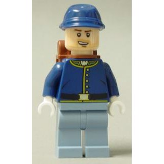 LEGO Lone Ranger Cavalry Soldier, rygsæk, brune øjenbryn, skævt smil, skæg - LEGOÂ® Lone RangerÂ®