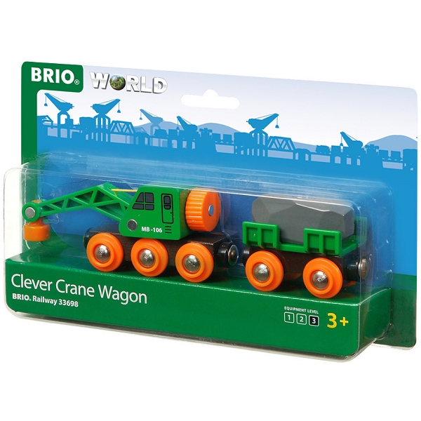 Togvogn med kran - 33698 - BRIO