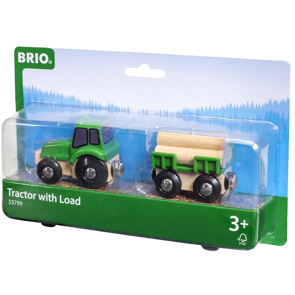 Brio Traktor m/vogn og tømmer - 33799 - BRIO